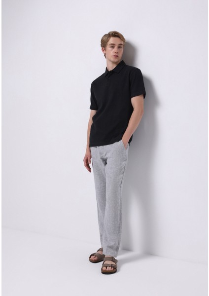 Comfort Fit Polo Yaka Düz Erkek Lacivert Kısa Kol Tişört modelleri