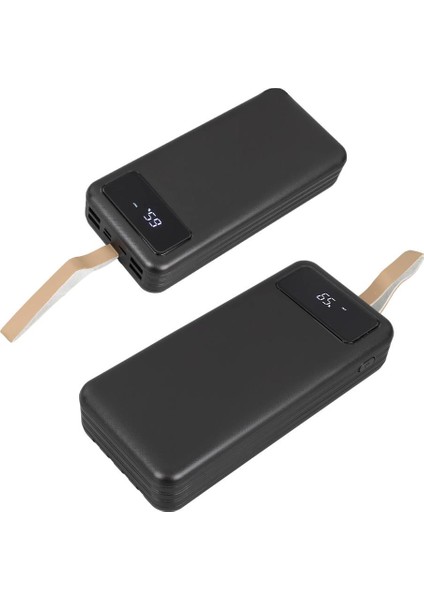 Powermaster K047-20 20000MAH Dijital Göstergeli USB Micro Lightning Type-C Kablolu Fenerli Powerbank Güç Kaynağı