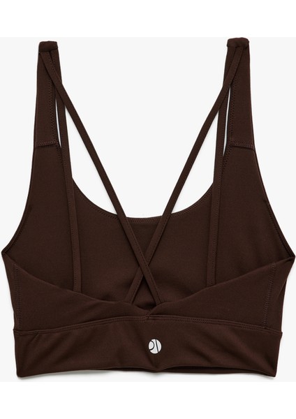 U Yaka Slim Fit Çapraz Askılı Sporcu Sütyeni