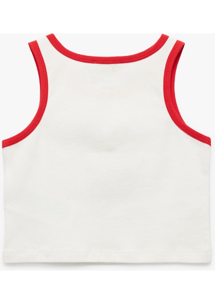 Pamuklu Kolsuz Bisiklet Yaka Fiyonklu Kiraz Baskılı Atlet fiyatları