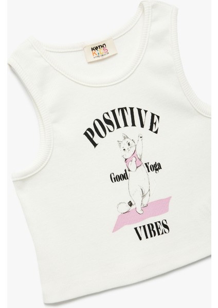 Pamuklu Bisiklet Yaka Dar Kesim Kedi Baskılı Kolsuz Atlet modelleri