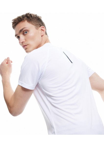 Kısa Kollu Bisiklet Yaka Reglan Kol Arkası Baskılı Slim Fit Spor Tişört modelleri