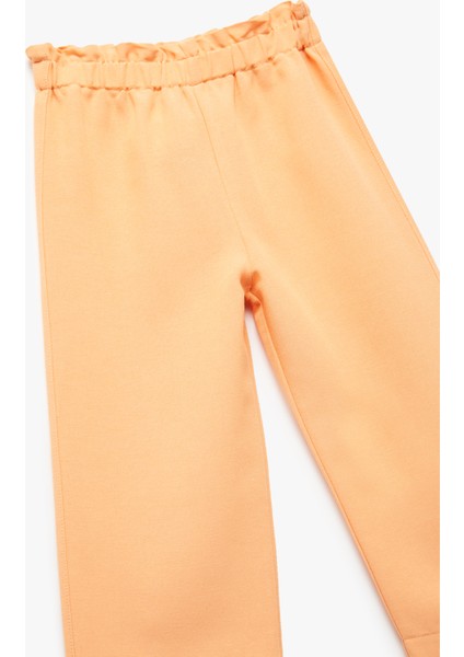 Beli Lastikli Yüksek Bel Keten Karışımlı Pantolon