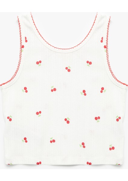 Kiraz Baskılı Kolsuz Bisiklet Yaka Atlet fiyatları