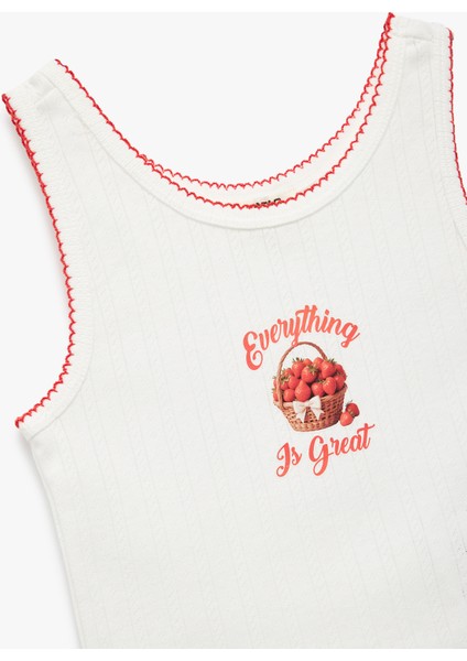 Çilek Baskılı Bisiklet Yaka Kolsuz Atlet modelleri