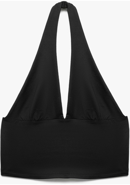Slim Fit Sırt Dekolteli Crop Halter Yaka Büstiyer