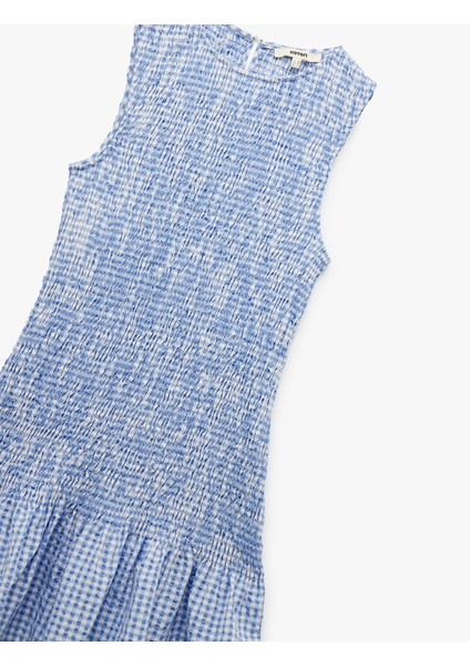 Gipeli Kolsuz Bisiklet Yaka A Kesim Fırfırlı Pötikareli Mini Elbise modelleri