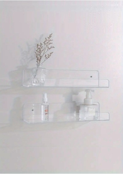 Banyo Düzenleyici Pleksi Raf 40 cm x 10 cm --Jelatin Korumalarını Sökünüz--