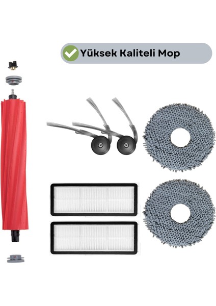Roborock Qrevo L Uyumlu Fırça Hepa Filtre Mop Seti-7 Parça