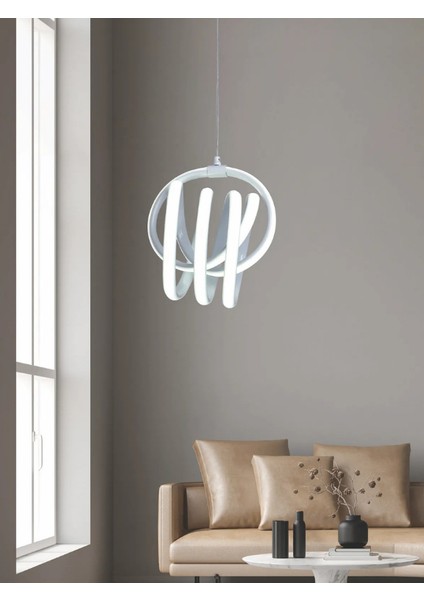 Yay 40W Yüksek Işıklı Ledli Modern Beyaz LED Avize 20 cm