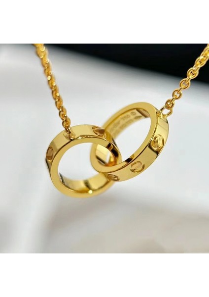 Love Kolye Kadın 18K Pembe Altın Büyük Yıldızlı Gökyüzü Köprücük Kemiği Zinciri Modası (Yurt Dışından)