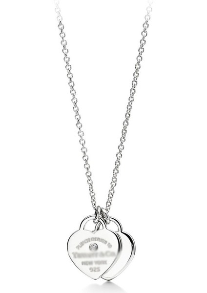 Çift Kalp Plak Kalp Kolye Altın Kaplama Kalp Moda Kolye (Yurt Dışından)