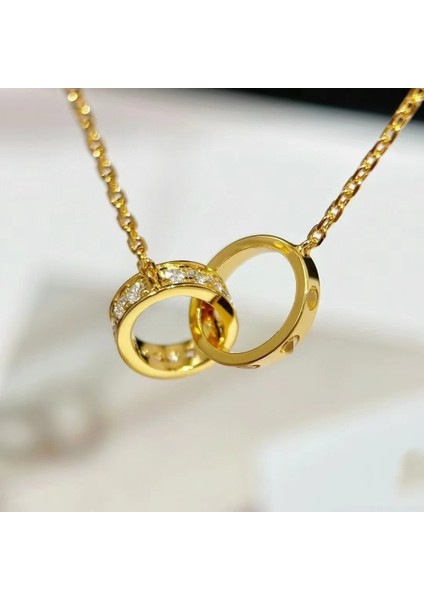 Love Kolye Kadın 18K Pembe Altın Büyük Yıldızlı Gökyüzü Köprücük Kemiği Zinciri Modası (Yurt Dışından)