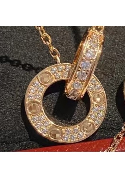 Love Kolye Kadın 18K Pembe Altın Büyük Yıldızlı Gökyüzü Köprücük Kemiği Zinciri Modası (Yurt Dışından)