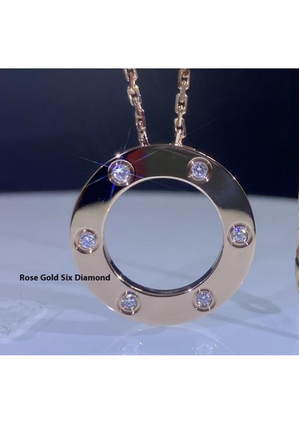 Love Kolye Kadın 18K Pembe Altın Büyük Yıldızlı Gökyüzü Köprücük Kemiği Zinciri Modası (Yurt Dışından)