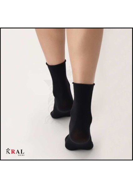 Kadın Roll-Top Lastiksiz Dikişsiz Bambu Soket Çorap 4 Çift fırsatları
