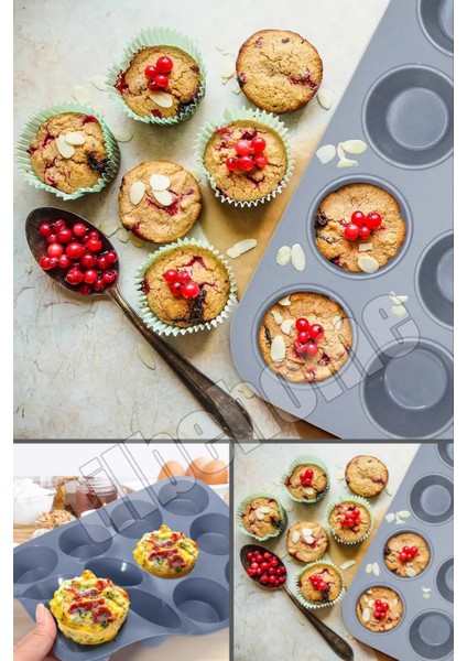 12'li Silikon Muffin Kalıbı Kurabiye Tatlı Cupcake Kek Kalıbı Yapışmaz Gıdaya Uygun Pişirme Kapsülü modelleri