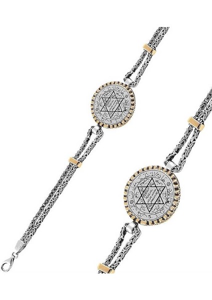 Gümüş Süleyman Mührü Erkek Bileklik