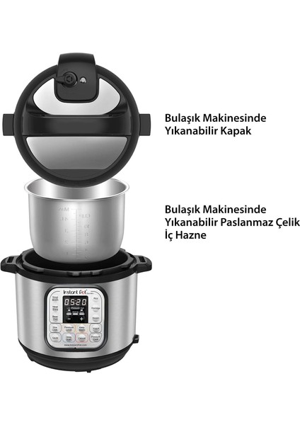 ‎duo 80 7 In 1 8 Lt. Çok Amaçlı (Buharlı Pişirici, Düdüklü, Yavaş Pişirme, Yoğurt) (‎113-0061-01-EU)