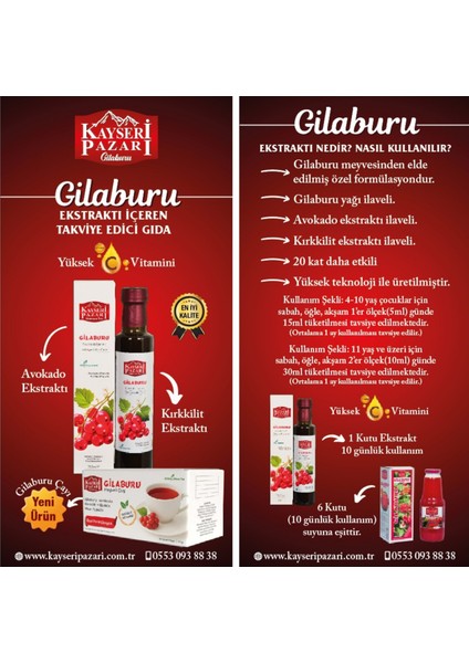 Pazarı Gilaburu Ekstraktı Avokado Kırkkilit Ekstraktı 250 ml