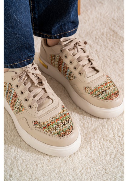 Hasır Modelli Rahat Kadın Sneaker