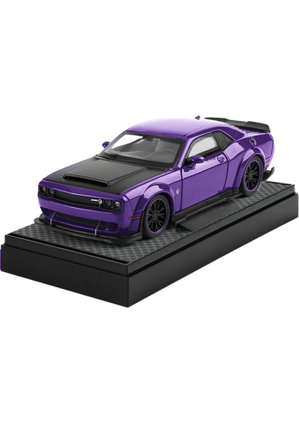 1:32 Hellcat Dodge Alaşımlı Spor Araba Simülasyonu Ses ve Işık Erkek Oyuncak Süslere Geri Döndü (Yurt Dışından)
