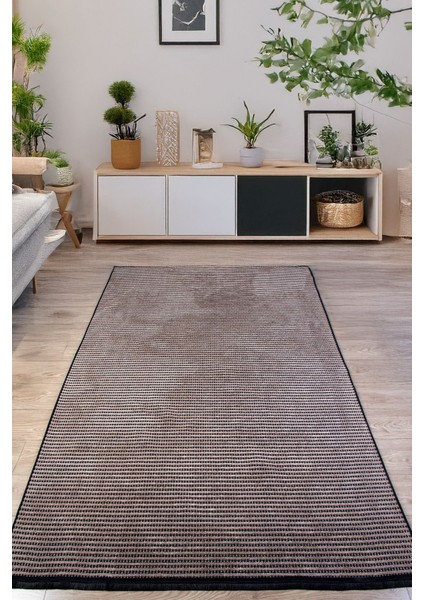Modern Şönil Kilim Halı Yıkanabilir Kaymaz Tabanlı Yumuşak İnce Yapısı ile Her Alana Uyumlu Bej fiyatları