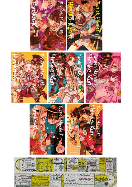 Tuvalet Hayaleti Hanako-Kun 3-4-5-6-7-8-9. Ciltler Manga Seti + Mat. Öğreten Cetvel