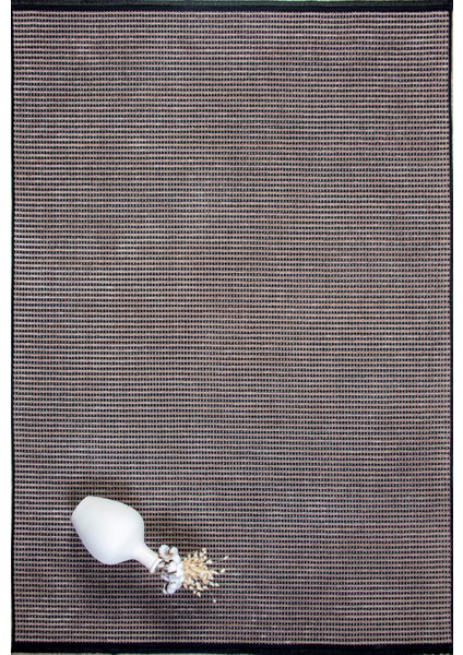 Modern Şönil Kilim Halı Yıkanabilir Kaymaz Tabanlı Yumuşak İnce Yapısı ile Her Alana Uyumlu Bej