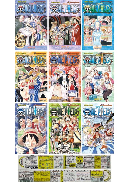 One Piece 21-22-23-24-25-26-27-28-29. Ciltler Manga Seti + Mat. Öğreten Cetvel