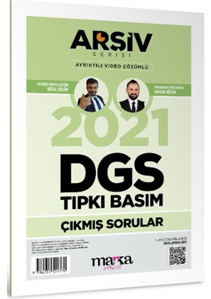 Marka Yayınları 2021 Dgs Arşiv Serisi Tıpkı Basım Çıkmış Sorular Tamamı Video Çözümlü