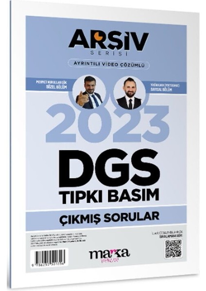 Marka Yayınları 2023 Dgs Arşiv Serisi Tıpkı Basım Çıkmış Sorular Tamamı Video Çözümlü