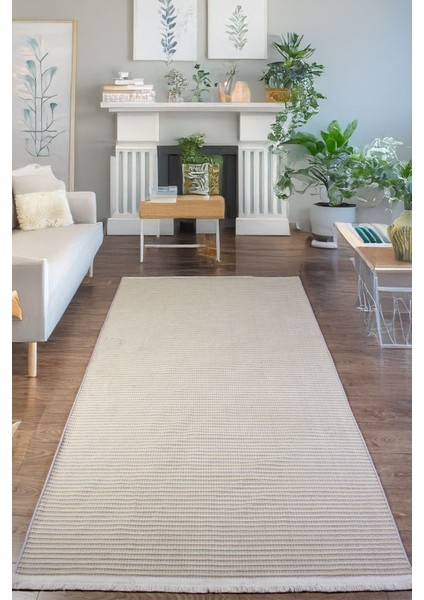 Modern Şönil Kilim Halı Yıkanabilir Kaymaz Tabanlı Yumuşak İnce Yapısı ile Her Alana Uyumlu Beyaz fiyatları
