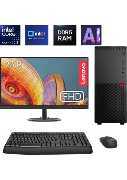 Intel Core Ultra 5 225 32GB Ddr5 Ram 1tb Nvme Yapay Zekalı 23.8 Inç Fhd Ofis Hazır Sistem