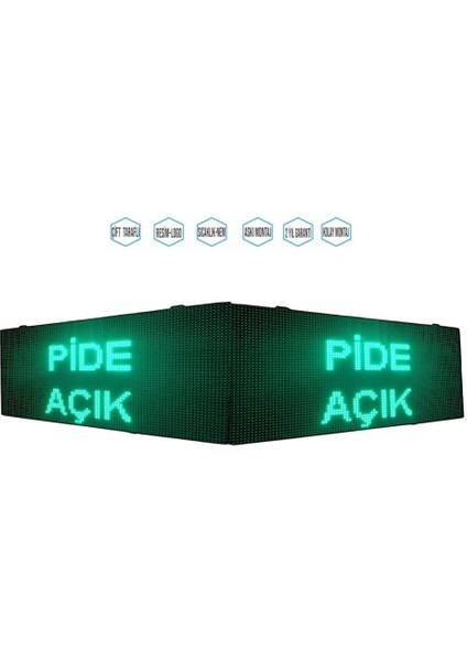LED Tabela Çift Taraflı Yeşil Kayan Yazı-Wifi 48X96CM