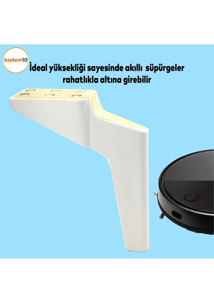 Logan 19 cm 4'lü 4 Adet Beyaz Gold Altın Lüks Mobilya Kanepe Tv Ünitesi Konsol Koltuk Ayağı Ayakları