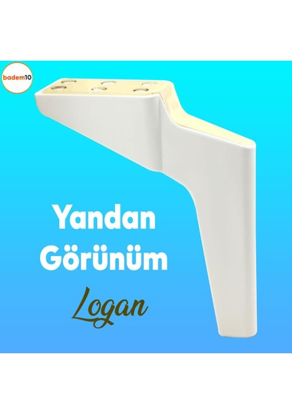 Logan 19 cm 4'lü 4 Adet Beyaz Gold Altın Lüks Mobilya Kanepe Tv Ünitesi Konsol Koltuk Ayağı Ayakları