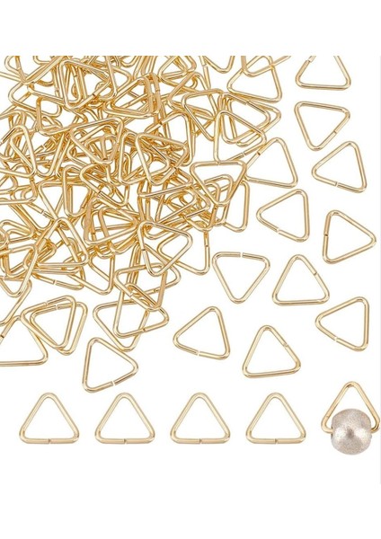 100 Adet Gold 10 Mm Metal Üçgen Toka Bağlantı Parçası Anahtarlık Ve Takı Malzemeleri