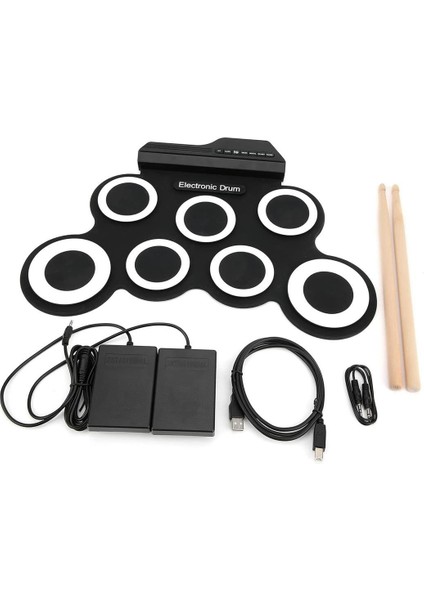 Magicvoice G3002 Elektronik Bateri Roll Up Davul Matı Kiti 7 Ped Elektro Baterisi Davul Seti Müzik Aleti