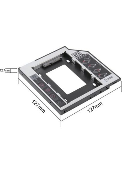 DVD Yuvasına Takılan SSD HDD Kutusu 12.7mm HDD Caddy Kızak modelleri