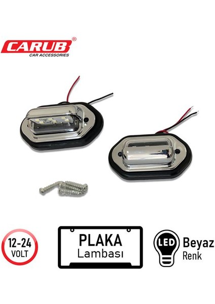 BR4322766 Plaka Lambası Nikelaj Smd Ledli 12V-24V 2li Tk