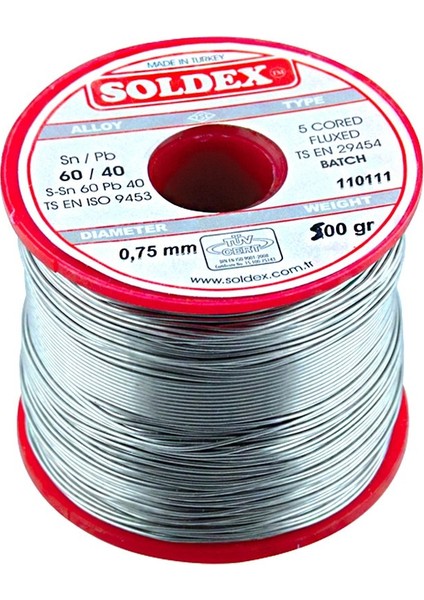 500 gr Lehim 0,75 mm Ince Soldex SN60 PB40 (4172)