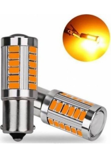 TC24-223001 Ampul Tek Duy 93 12V 33 LED Mercekli Turuncu
