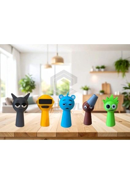 Sprunki 5’li Karakter Seti – 7 cm 3D Figürler + Hediye!