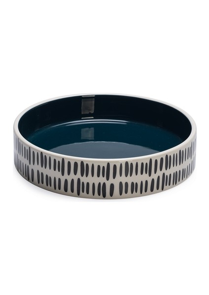 Kedi Mama Su Kabı, Seramik, Siyah / Beyaz, 16,5cm, 300ML