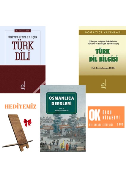Üniversiteler Için Türk Dili - Türk Dil Bilgisi - Osmanlıca Dersleri/ 3 Kitap Set - Muharrem Ergin