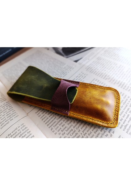Crazy Hors Hakiki Deri El Emeği Özel Kalemleriniz Için Kalemlik Kalem Kutu 27 cm 6 cm W110