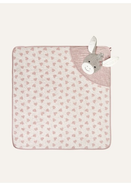 Emmi Girl Kapüşonlu Bebek Havlusu 80X80 cm Pamuk 3D Aplikasyon