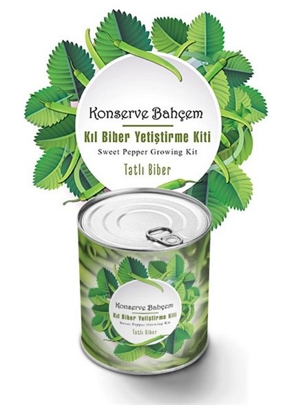 Konserve Bahçem Evde Konservede Tatlı Sivri Biber Yetiştirme Kiti