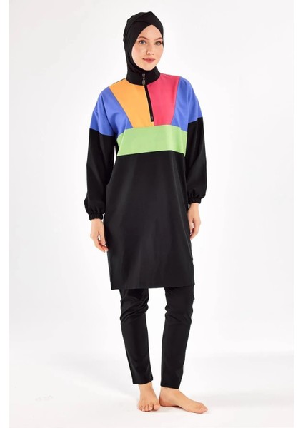 Sporcu Likra Paraşüt Kumaş Hızlı Kuruyan Kadın Tesettür Mayo 251226 fiyatları